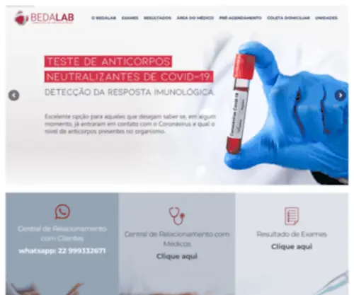 Bedalab.com.br(Laboratório de Análises Clínicas) Screenshot