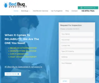 Bedbugspecialist.sg(Bed Bug Specialist And Disinfection Service) Screenshot