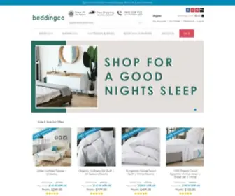 Beddingco.com.au(Egyptian Cotton Sheets Toppers Mattresses & More) Screenshot