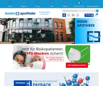 Beeke-Apotheke.de(Herzlich willkommen bei Ihrer Beeke) Screenshot