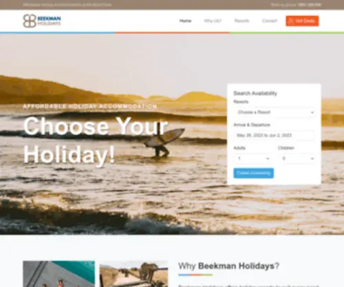 Beekmanholidays.co.za(Affordable Holiday Accommodation at the Best Prices) Screenshot
