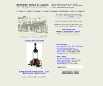 Beekmanwine.com(Wines Wine Info Food Wine Club/Gifts Tools Education Contact Us) Screenshot