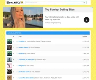 Beelyrics.net(Song Lyrics & VIRAL 50 & Top 200 songs) Screenshot