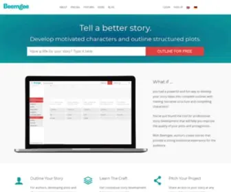 BeemGee.com(Write better stories with the Beemgee tool for authors and storytellers) Screenshot