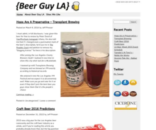 Beerguyla.com(Beer Guy LA) Screenshot