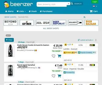 Beerizer.com(Beerizer guides you to smarter beer purchases from craft beer shops around Europe) Screenshot