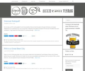 Beermakesthree.com(You & Me & Beer Makes Three) Screenshot