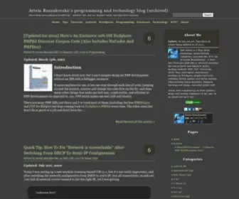 Beerpla.net(Artem Russakovskii's programming and technology blog (archived)) Screenshot