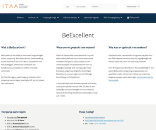 Beexcellent.be(Institute for tax advisors and accountants) Screenshot