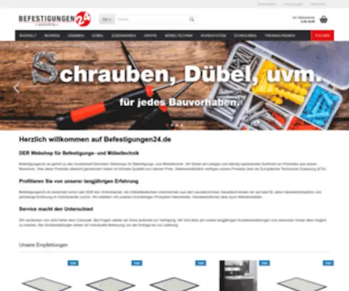 Befestigungen24.de(Der Webshop für z.B) Screenshot