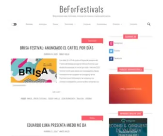 Beforfestivals.com(BeForFestivals blog sobre actualidad musical independiente) Screenshot