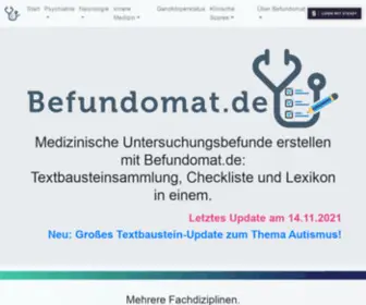 Befundomat.de(Medizinische Untersuchungsbefunde erstellen mit) Screenshot