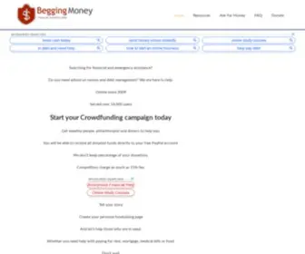 Beggingmoney.com(#1 Personal Donation & Fundraising Websites) Screenshot