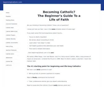 Beginningcatholic.com(The Beginning Catholic's Guide to the Roman Catholic Church) Screenshot