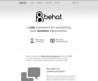 Behat.org(BDD for PHP) Screenshot