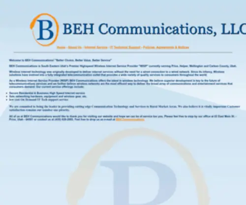 Behcomm.com(BEH Communications) Screenshot
