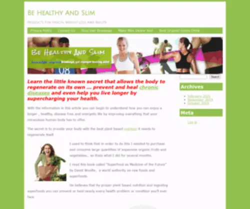 Behealthyandslim.com(Mega nutrition organic superfood) Screenshot