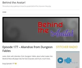 Behindtheavatar.com(The podcast about getting to know the people behind the characters they play) Screenshot