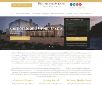 Behindthescenes.net(Corporate and Group Events destination management in wine country) Screenshot