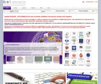 Beiresources.org(BEI Resources Web Portal) Screenshot