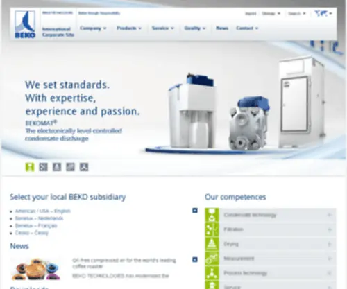 Beko.de(Compressed Air Treatment) Screenshot