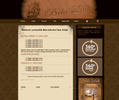 Belaladja.com(Restoran i prenođište u Novom Sadu Bela Ladja) Screenshot