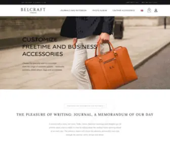 Belcraft.com(Personalised Italian Leather Journal and Notebook) Screenshot