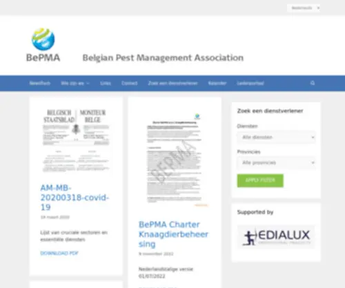 Belgianpestcontrol.be(Belgian Pest Management Association) Screenshot