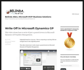 Belindathegpcsi.com(Things I've learned from years of working with Microsoft Dynamics GP) Screenshot