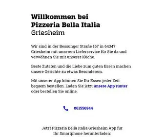 Bella-Italia-Griesheim.de(Pizzeria Bella Italia Griesheim) Screenshot