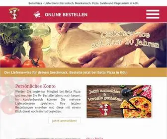 Bella-Pizza.eu(Lieferdienst Köln Pizza & Indisch) Screenshot