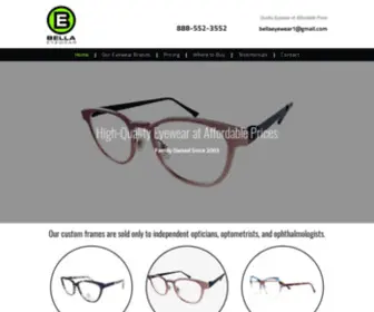 Bellaeyewear.com(Bella Eyewear) Screenshot