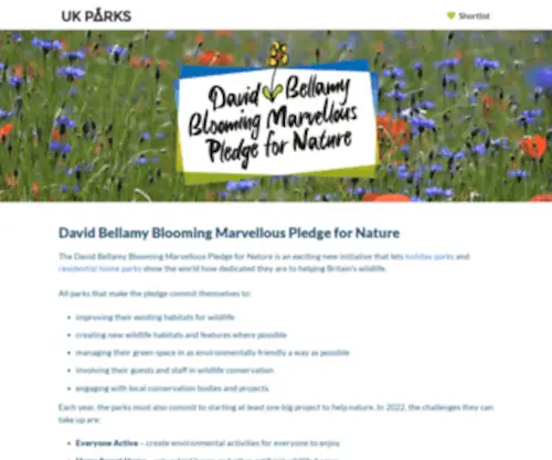 Bellamyparks.co.uk(David Bellamy Conservation Awards) Screenshot