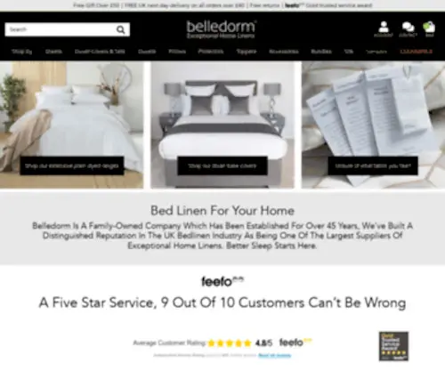 Belledorm.com(Exceptional Home Linens) Screenshot