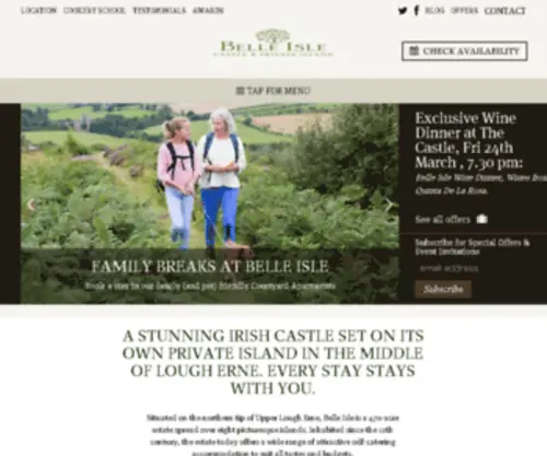 Belleisle-Estate.com(Belle Isle Castle weddings & self catering apartments in Fermanagh) Screenshot