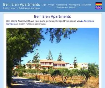 Bellelen.com(Bell' Elen Ferienwohnungen in Adelianos Kampos) Screenshot