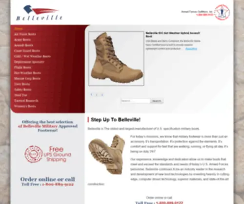 Belleville-Boots.com(Belleville Boots Online) Screenshot