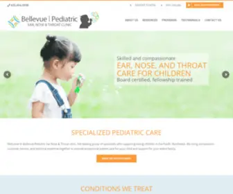 Bellevuepediatricent.com(The pediatric division at Bellevue Ear Nose and Throat) Screenshot