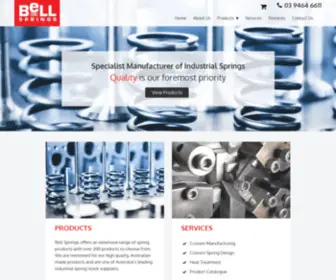 Bellsprings.com.au(Manufacturer of Industrial Springs) Screenshot