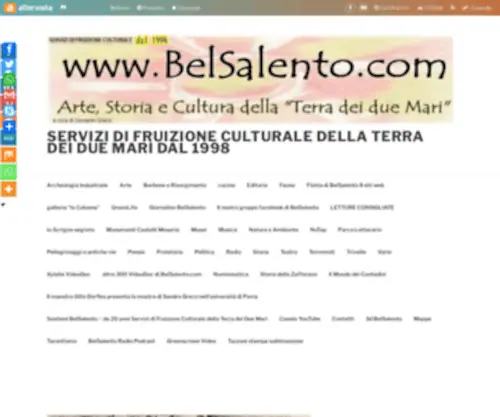 Belsalento.com(Servizi di Fruizione Culturale della Terra dei Due Mari dal 1998) Screenshot