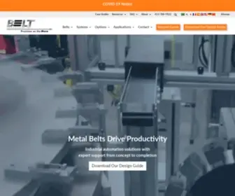 Belttechnologies.com(Endless Metal Belts and Metal Belt Conveyor Systems Endless Metal Belts and Metal Belt Conveyor Systems) Screenshot