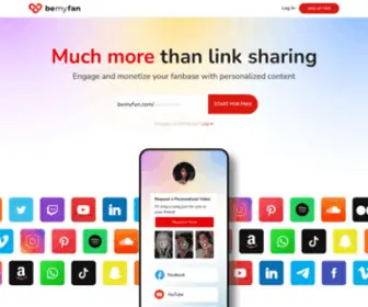 Bemyfan.com(Link sharing platform) Screenshot