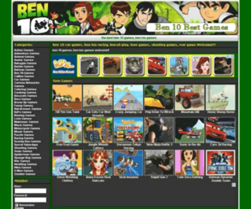 Ben10Bestgames.com(Ben 10 car games) Screenshot