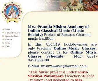 Benaresmusicacademy.com(Academy of Indian Classical Music) Screenshot