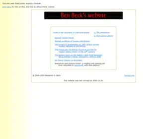 Benbeck.co.uk(Ben Beck's website) Screenshot