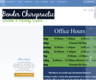 Benderchiro.com(Bender Chiropractic Health & Vitality Center) Screenshot