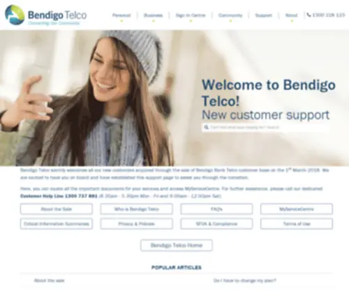 Bendigobanktelco.com.au(Bendigo Bank Telco) Screenshot