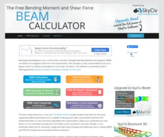 Bendingmomentdiagram.com(Bending Moment and Shear Force Diagram Calculator) Screenshot