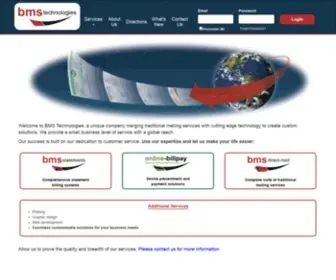 Bendmailing.com(BMS Technologies offers a full range of bulk mailing services and a sophisticated invoicing system) Screenshot