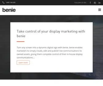 Benie.com.au(Benie Worldwide Digital Signage Solution) Screenshot